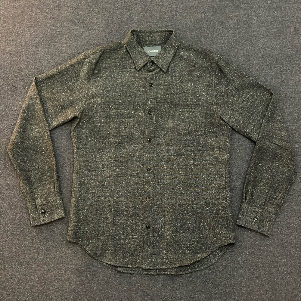Bonobos Slim Fit Twill Shirt Gray size Medium